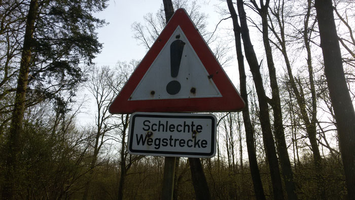 Schlechte Wegstrecke